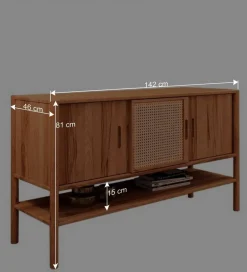 Wohnen Schiebetüren Kommode mit Ablageboden - Indrya