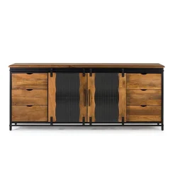 Wohnen Schiebetüren Sideboard mit Riffelglas - Aglia