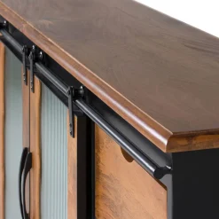 Wohnen Schiebetüren Sideboard mit Riffelglas - Aglia