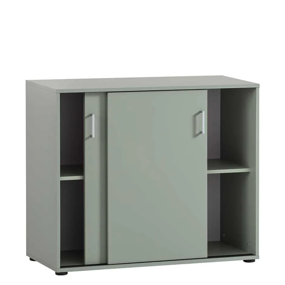 Schiebetüren-Aktenschrank in Graugrün - Espresso^Wohnen Clearance