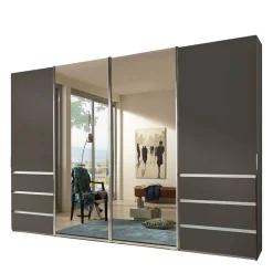 Wohnen Schiebetürenschrank in Braun mit Parsol Spiegeln - Moon