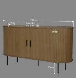 Wohnen Schiebetüren-Sideboard in ovalem Design - Barnetta