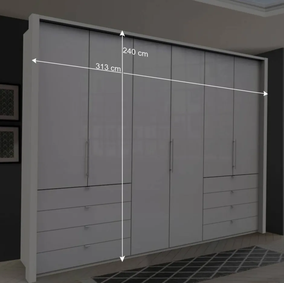 Wohnen Schlafbereich Kleiderschrank mit acht Schubkästen - Dolienca