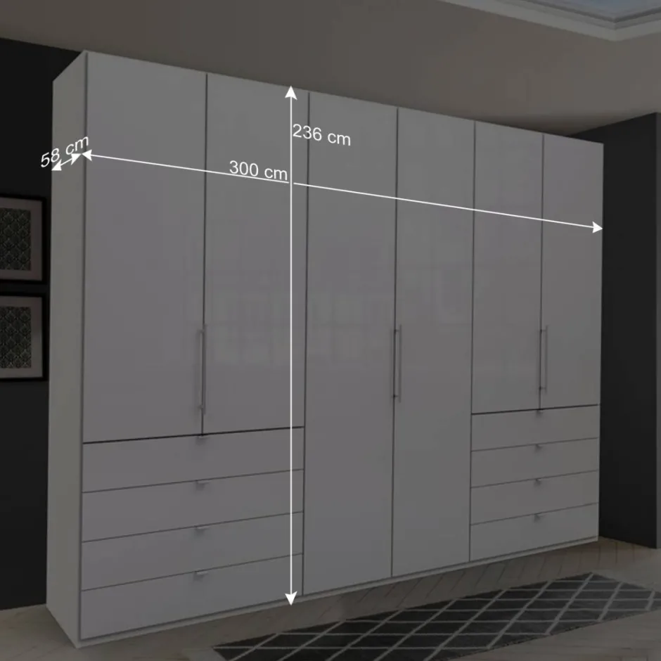 Wohnen Schlafbereich Kleiderschrank mit acht Schubkästen - Dolienca
