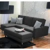 Schlaf-Ecksofa & Hocker in Dunkelgrau - Speccia (zweiteilig)^Wohnen Discount