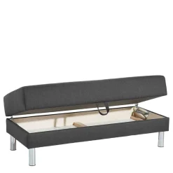 Schlaf-Ecksofa & Hocker in Dunkelgrau - Speccia (zweiteilig)^Wohnen Discount