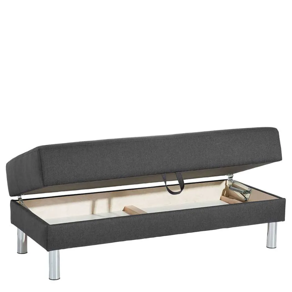 Schlaf-Ecksofa & Hocker in Dunkelgrau - Speccia (zweiteilig)^Wohnen Discount