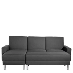 Schlaf-Ecksofa & Hocker in Dunkelgrau - Speccia (zweiteilig)^Wohnen Discount