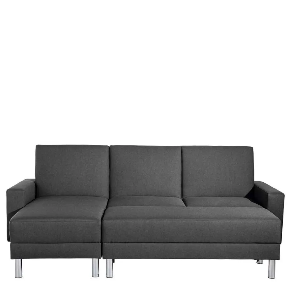 Schlaf-Ecksofa & Hocker in Dunkelgrau - Speccia (zweiteilig)^Wohnen Discount
