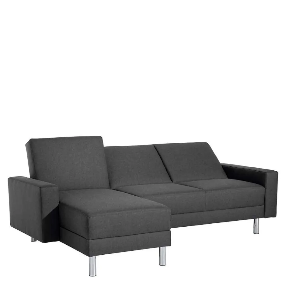 Schlaf-Ecksofa & Hocker in Dunkelgrau - Speccia (zweiteilig)^Wohnen Discount