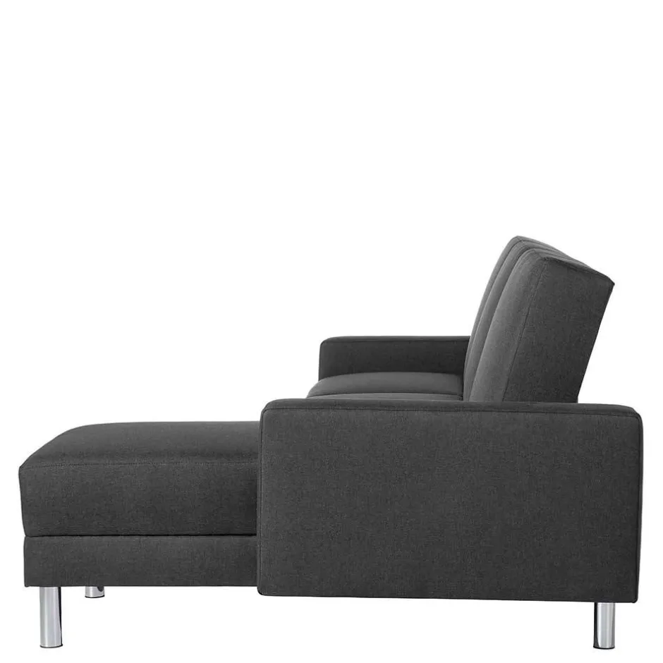 Schlaf-Ecksofa & Hocker in Dunkelgrau - Speccia (zweiteilig)^Wohnen Discount