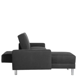 Schlaf-Ecksofa & Hocker in Dunkelgrau - Speccia (zweiteilig)^Wohnen Discount