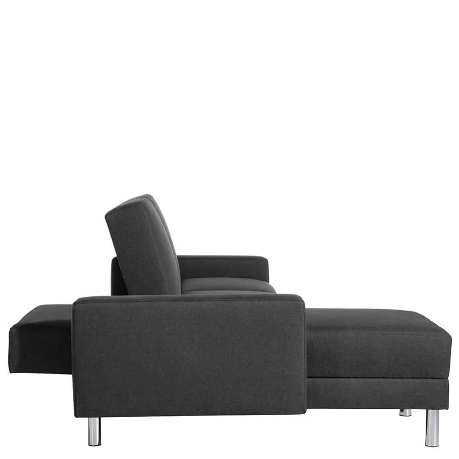 Schlaf-Ecksofa & Hocker in Dunkelgrau - Speccia (zweiteilig)^Wohnen Discount