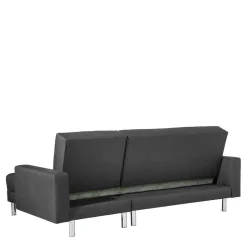 Schlaf-Ecksofa & Hocker in Dunkelgrau - Speccia (zweiteilig)^Wohnen Discount