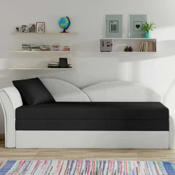 Wohnen Schlaffunktion Recamiere in Offwhite und Schwarz - Asbrov