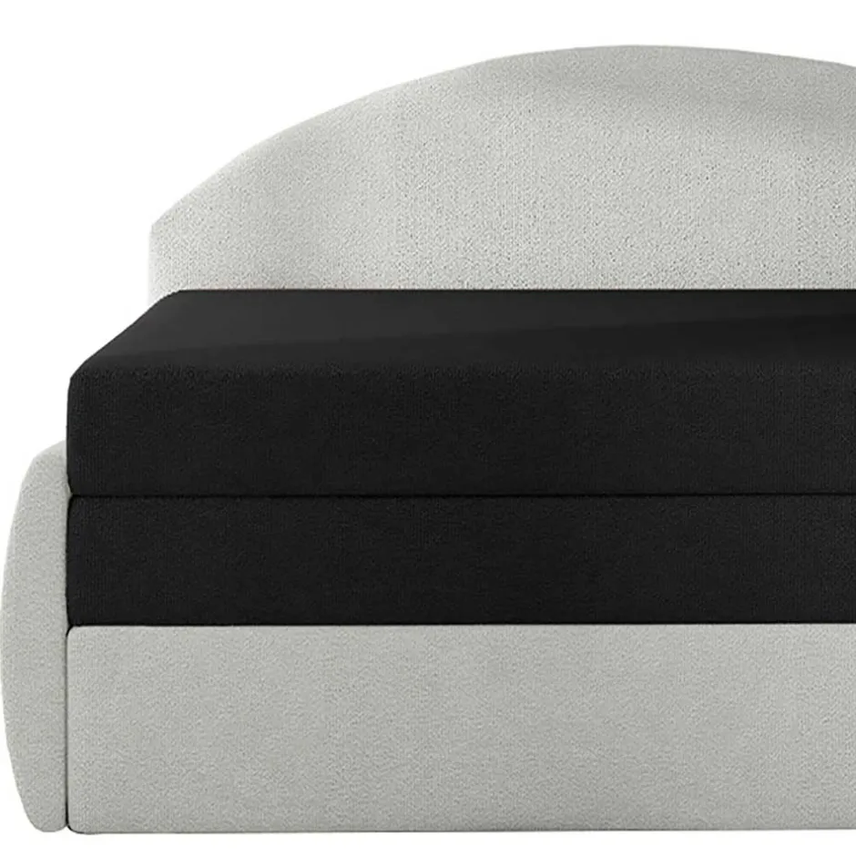 Wohnen Schlaffunktion Recamiere in Offwhite und Schwarz - Asbrov