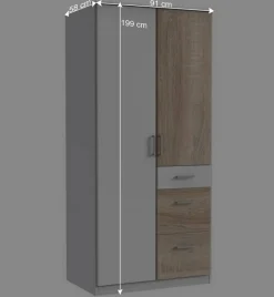 Schlafraum Kleiderschrank mit drei Schubladen - Magdelan^Wohnen Sale