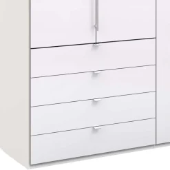 Schlafraum Kleiderschrank in Weiß Glas Front - Dolienca^Wohnen Discount