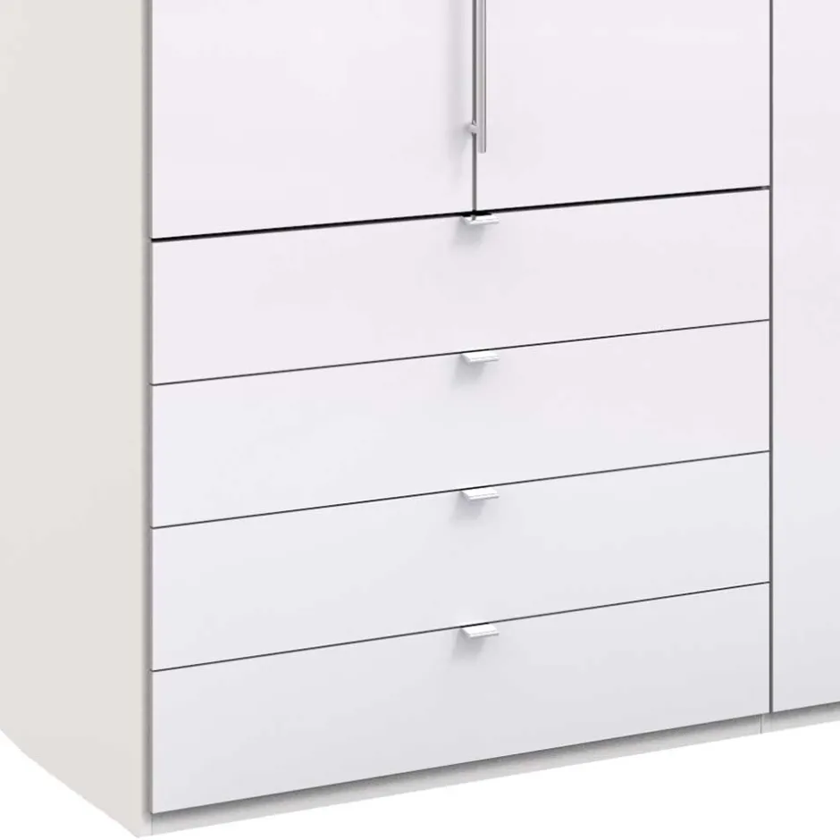 Schlafraum Kleiderschrank in Weiß Glas Front - Dolienca^Wohnen Discount