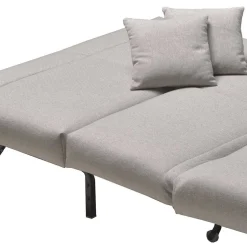 Schlafsofa als Einzelbett oder Doppelbett Tutran in Hellgrau Webstoff^Wohnen Outlet