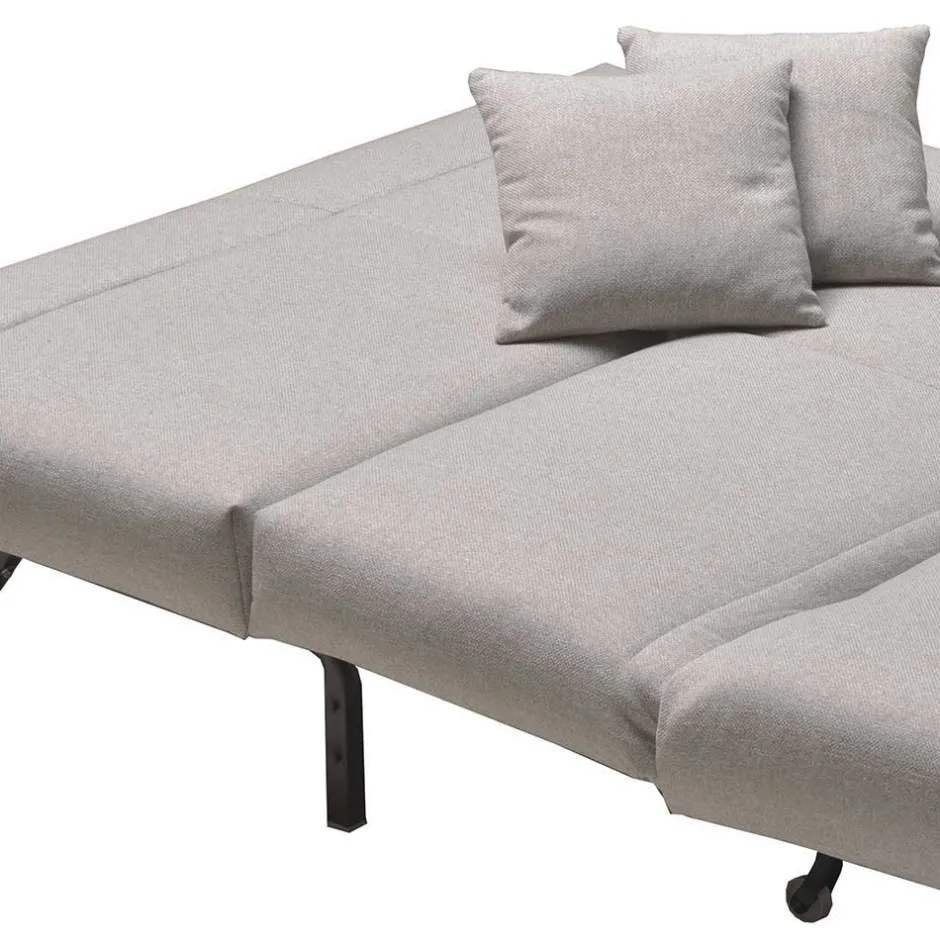Schlafsofa als Einzelbett oder Doppelbett Tutran in Hellgrau Webstoff^Wohnen Outlet