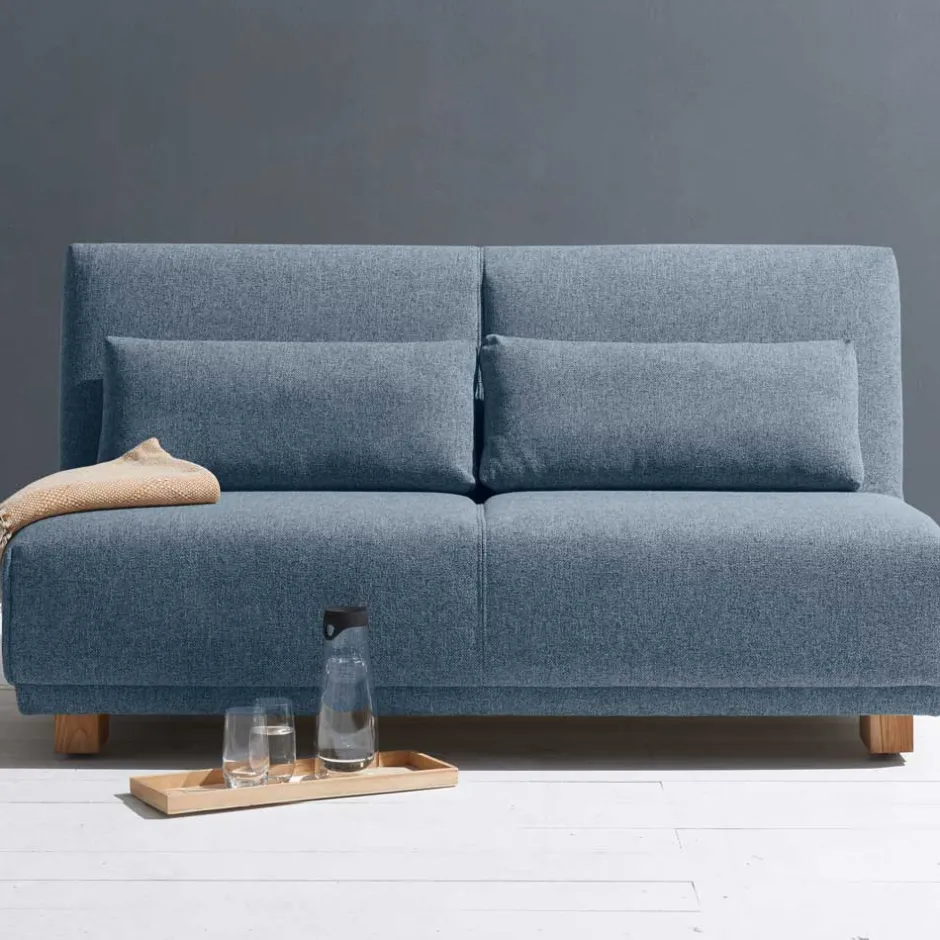 Schlafsofa in Blau mit Eiche - Sojette^Wohnen Hot