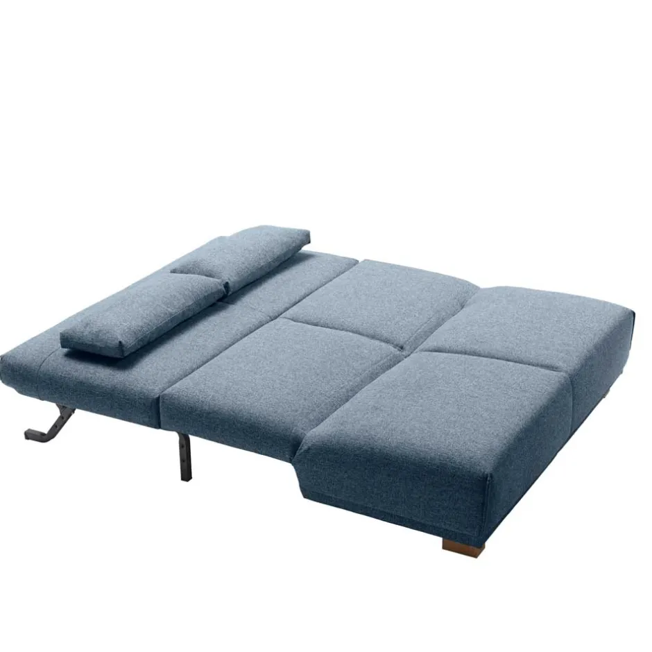 Schlafsofa in Blau mit Eiche - Sojette^Wohnen Hot