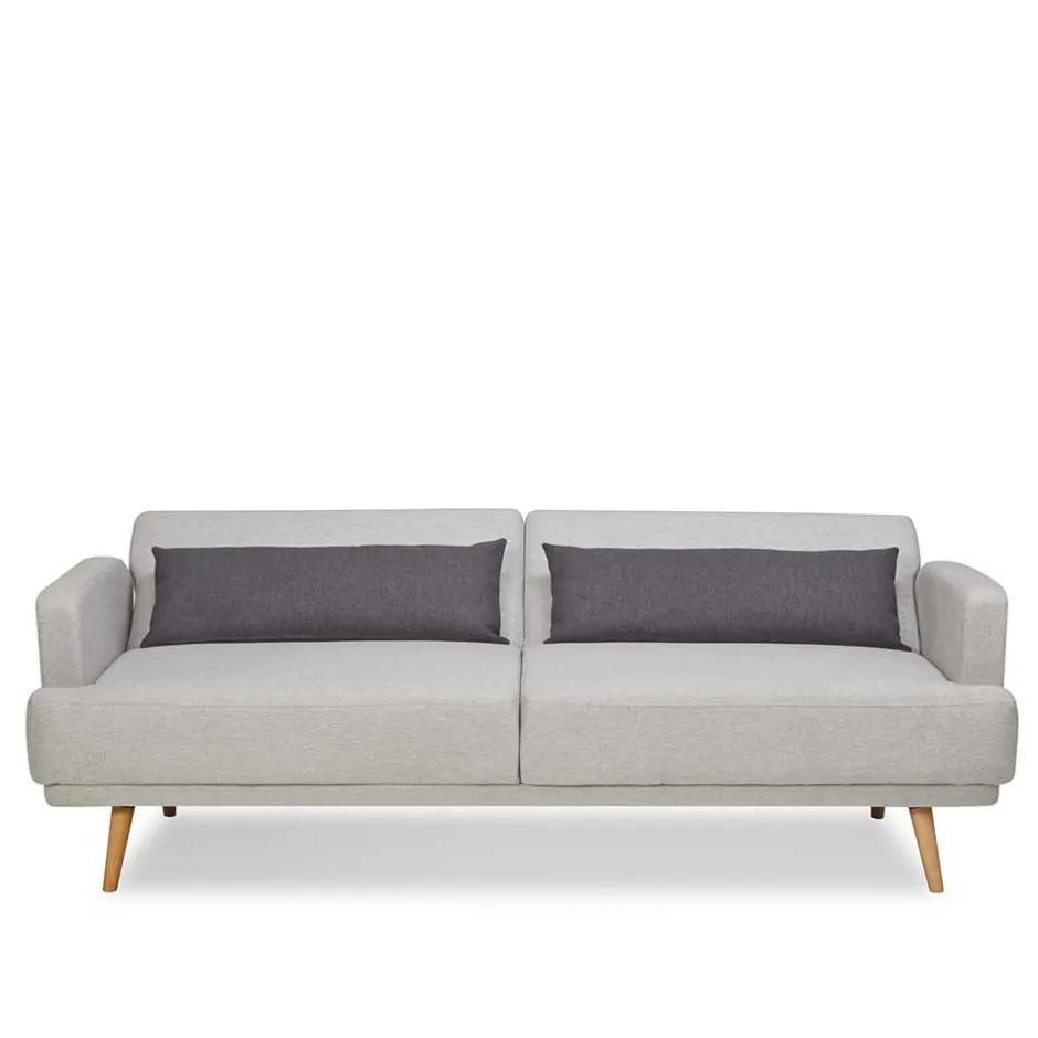 Wohnen Schlafsofa in Hellgrau und Kiefer - Posadas