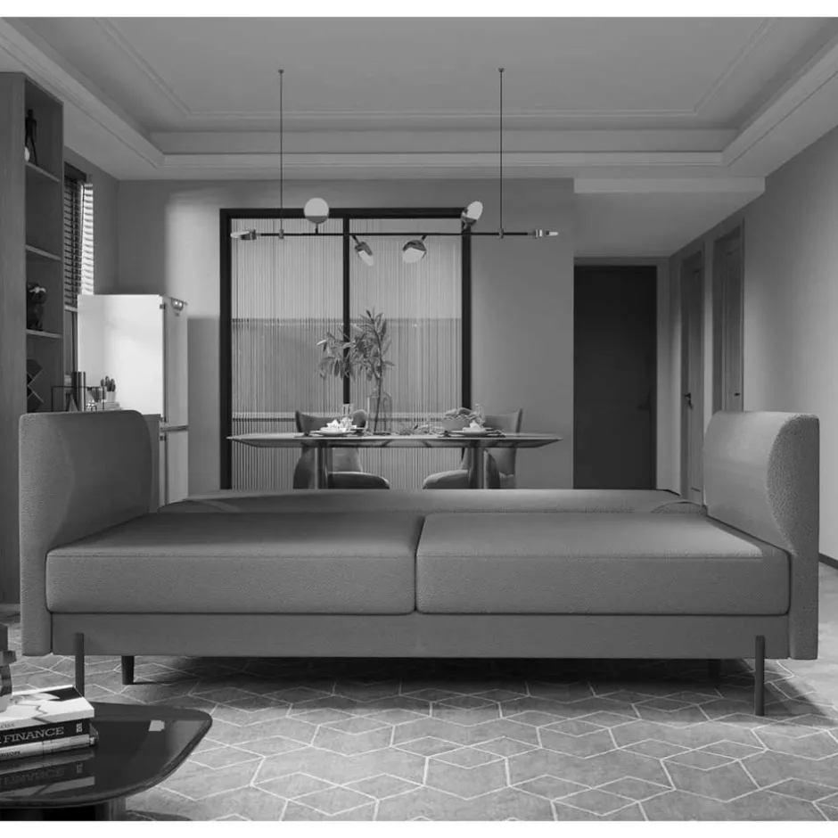 Schlafsofa in meliertem Blaugrau Stoffbezug - Ipsum^Wohnen Best