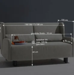 Wohnen Schlafsofa in Rosa Flachgewebe - Mangado