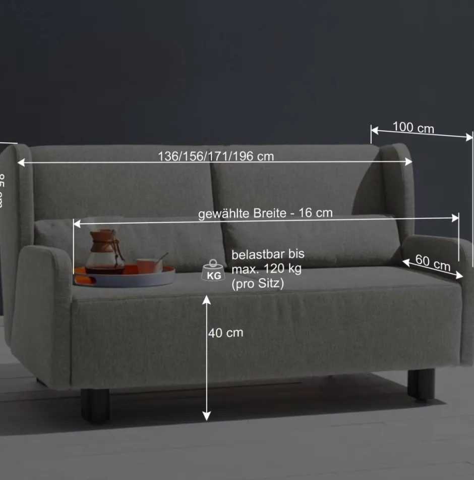 Wohnen Schlafsofa in Rosa Flachgewebe - Mangado