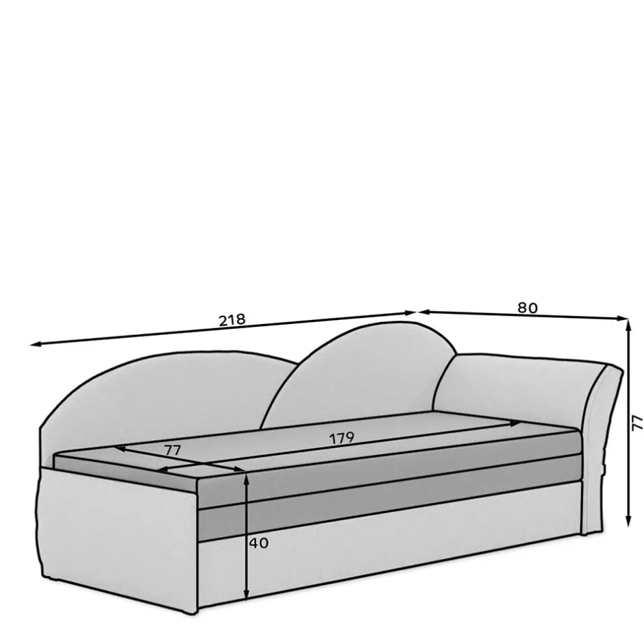 Schlafsofa Recamiere in Grau und Schwarzgrau - Sinkala^Wohnen Clearance