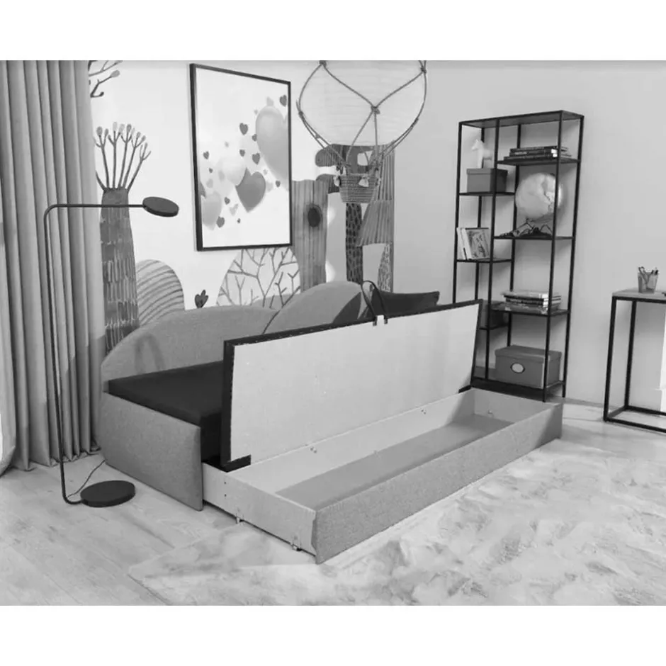 Schlafsofa Recamiere in Grau und Schwarzgrau - Sinkala^Wohnen Clearance