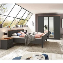 Schlafzimmer Bettanlage und Schrank Set - Zenuvra (vierteilig)^Wohnen Outlet