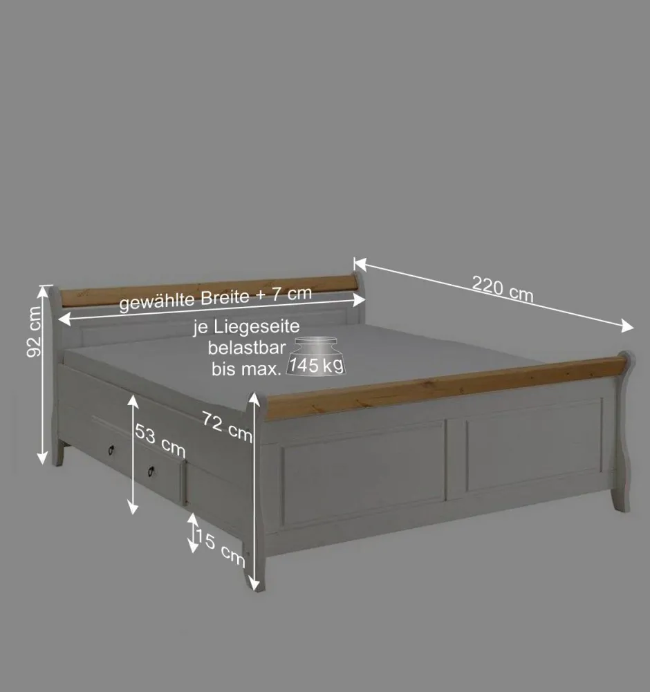 Wohnen Schlafzimmer Einrichtung Oradea im Landhausstil (vierteilig)