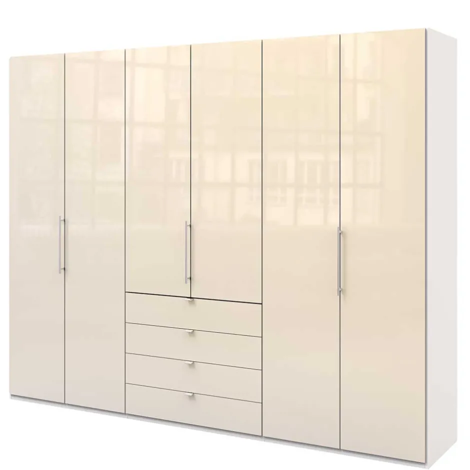 Schlafzimmer Falttürenschrank in Creme Weiß - Zidarie^Wohnen Clearance