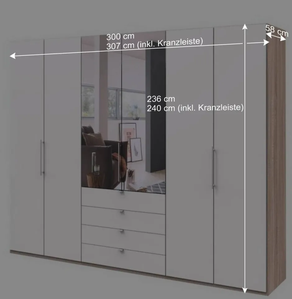 Schlafzimmer Gleittürenschrank mit Spiegel - Vaclyn^Wohnen Sale