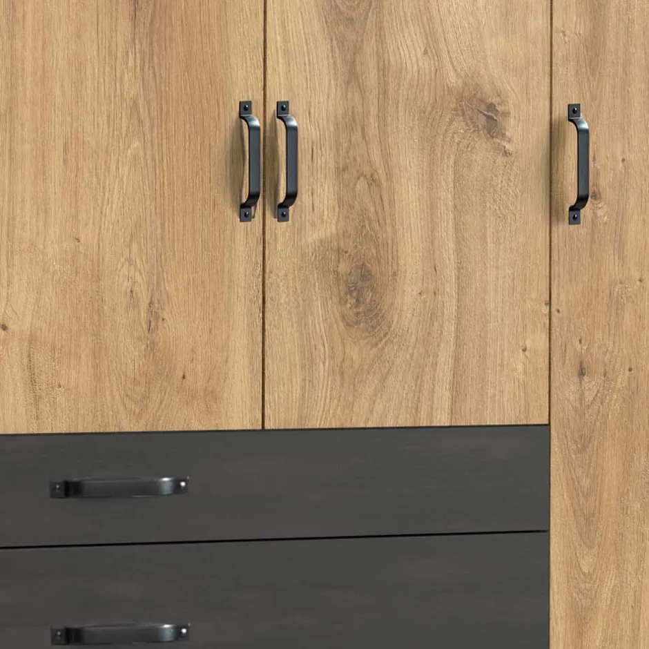 Schlafzimmer in Plankeneiche & Schwarzgrau - Bram (vierteilig)^Wohnen Best