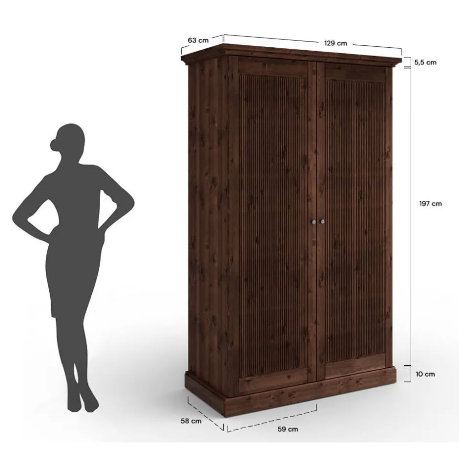 Schlafzimmer Kleiderschrank in Dunkelbraun - Nauizia^Wohnen Hot