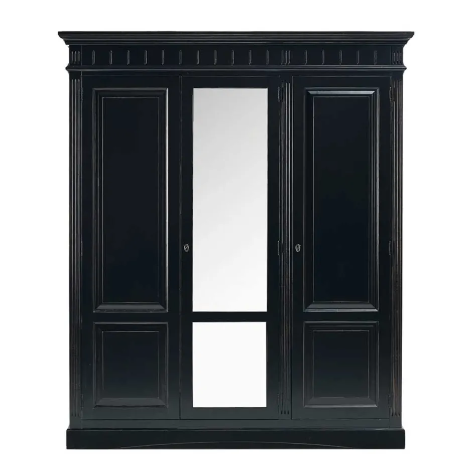 Wohnen Schlafzimmer Kleiderschrank Andoro in Schwarz