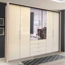 Wohnen Schlafzimmer Kleiderschrank mit Spiegel Falttür - Rativian