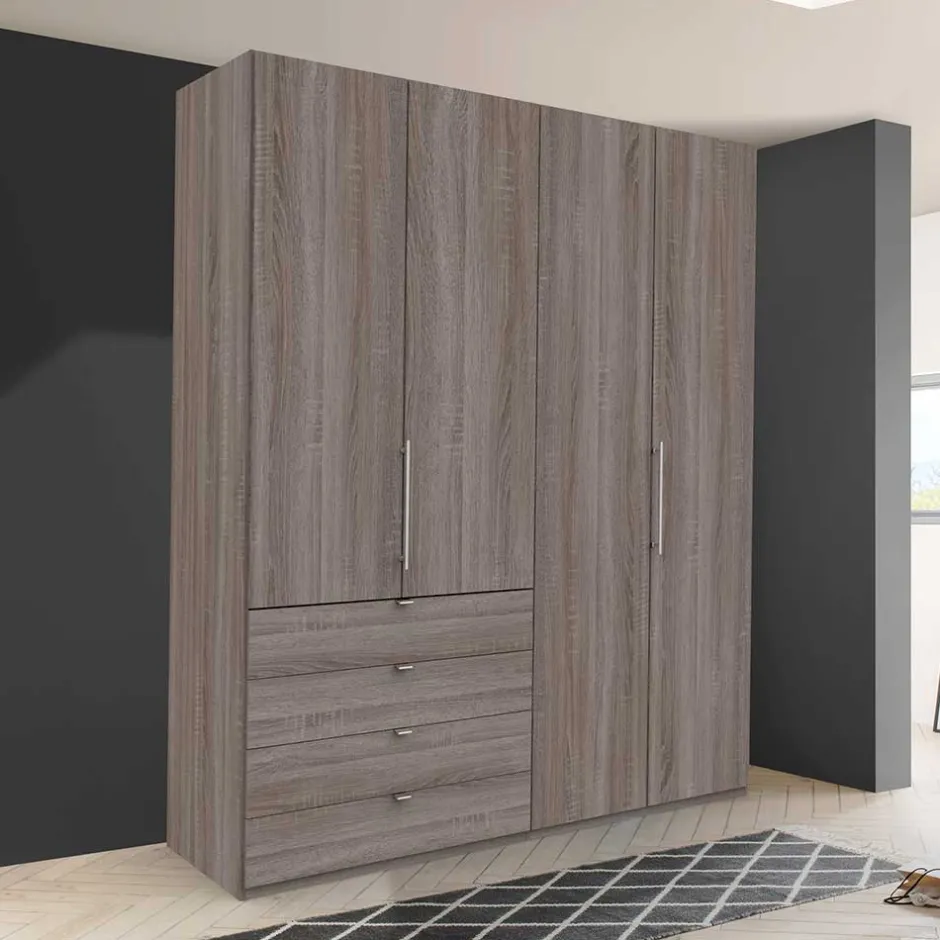 Schlafzimmer Kleiderschrank in Eiche dunkel - Crenba^Wohnen