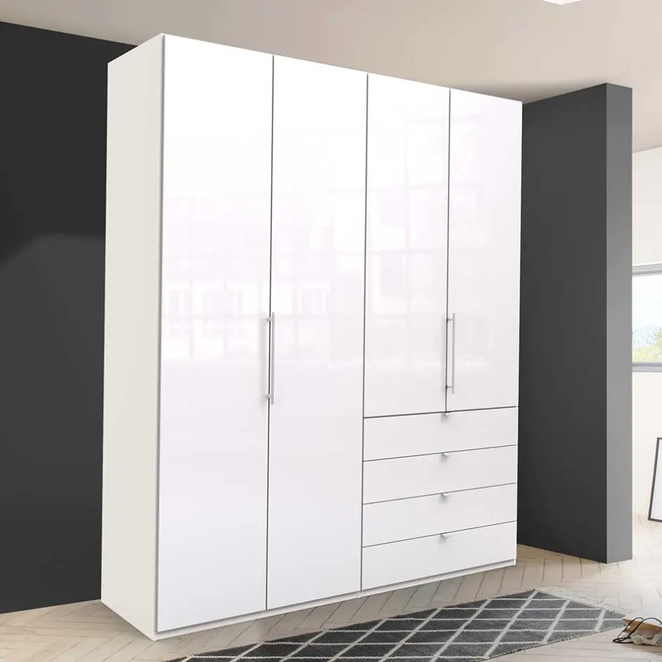 Schlafzimmer Kombi-Kleiderschrank in Weiß - Dolienca^Wohnen Sale