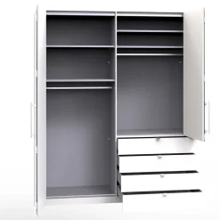 Schlafzimmer Kombi-Kleiderschrank in Weiß - Dolienca^Wohnen Sale