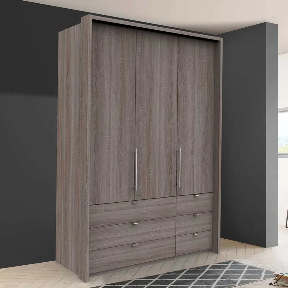 Schlafzimmer Kombischrank in Eiche dunkel - Crenba^Wohnen Best