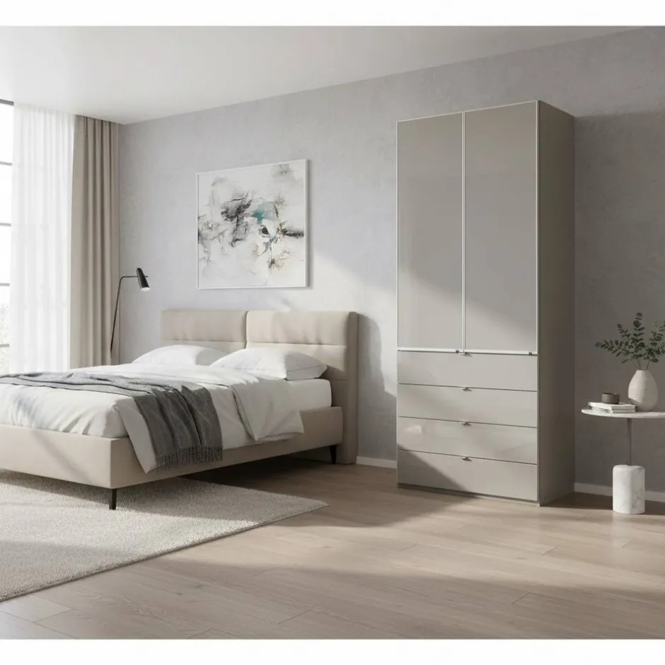 Wohnen Schlafzimmer Kombi-Schrank in Hellgrau - Nucina