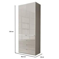 Wohnen Schlafzimmer Kombi-Schrank in Hellgrau - Nucina