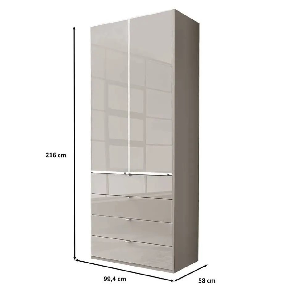 Wohnen Schlafzimmer Kombi-Schrank in Hellgrau - Nucina