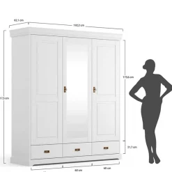 Schlafzimmer Kombischrank in Weiß - Presto^Wohnen Clearance