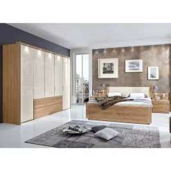 Schlafzimmer komplett Anglesia in Creme und Eichefarben (vierteilig)^Wohnen Clearance
